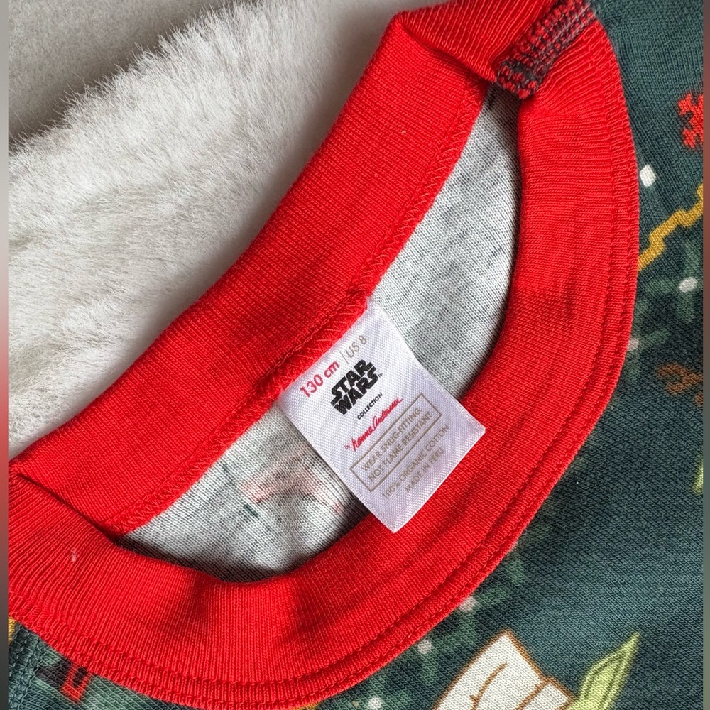 Hanna Andersson Organic Cotton Holiday Long John Star Wars Grogu Pajamas - Picture 4 of 6